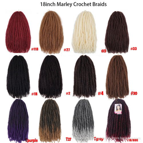 18inch Afro Jumbo Crochet Braids Hair Extensions For Women Synthetic Long Ombre Kinky  Marley Twist Hair